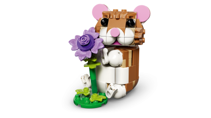 Schattige hamster met bloem