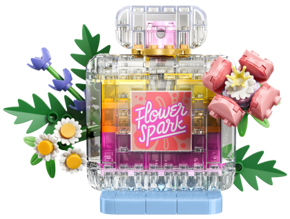 Parfumfles met bloemen