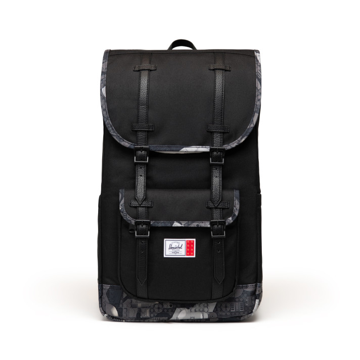 Herschel Little America™ rugzak – zwart met abstracte stenen