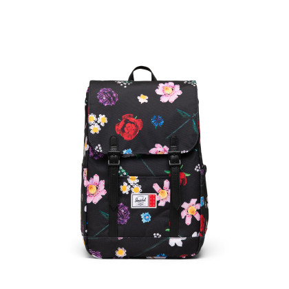 Herschel Retreat™ kleine rugzak – zwart met dwarrelende bloemen