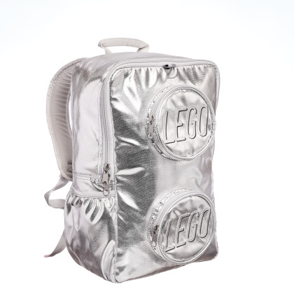 Rugzak in de vorm van een steen – metallic zilver