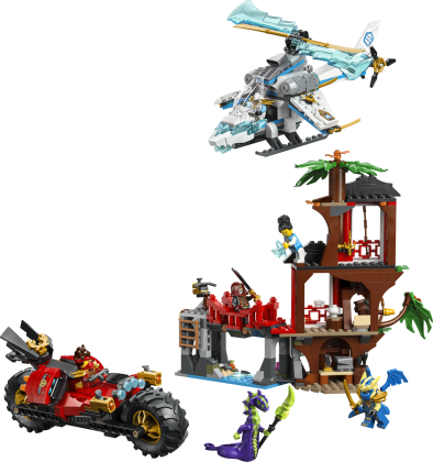 Ninjavoertuigen bij de boomhut