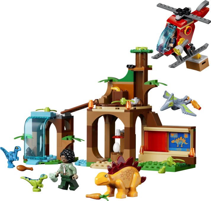 Velociraptor, Stegosaurus en Pteranodon redding